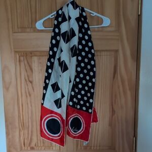 Echo Red and White Silk Scarf